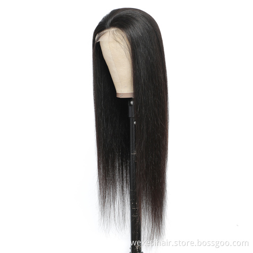 130% 150% 180% Wholesale 4X4 Lace Closure Wig Vendors,100% Cuticle Aligned Wig 4X4 Closure Natural Straight Human Hair Wigs